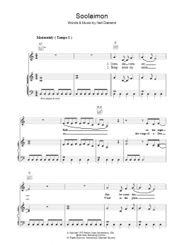 page one of Soolaimon (Piano, Vocal & Guitar Chords)