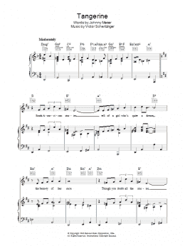 page one of Tangerine (Piano, Vocal & Guitar Chords)