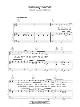 page one of Kentucky Woman (Piano, Vocal & Guitar Chords)