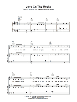 page one of Love On The Rocks (Piano, Vocal & Guitar Chords)
