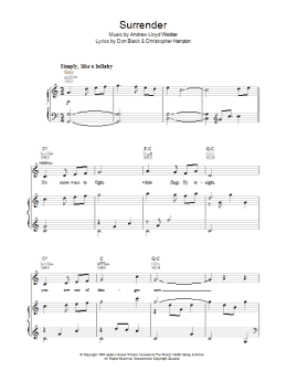 page one of Surrender (from Sunset Boulevard) (Piano, Vocal & Guitar Chords)