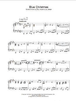 page one of Blue Christmas (Piano Solo)