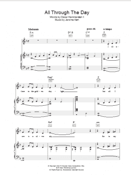 page one of All Through The Day (Piano, Vocal & Guitar Chords)