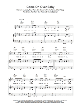 page one of Come On Over Baby (All I Want Is You) (Piano, Vocal & Guitar Chords)