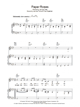 page one of Paper Roses (Piano, Vocal & Guitar Chords)