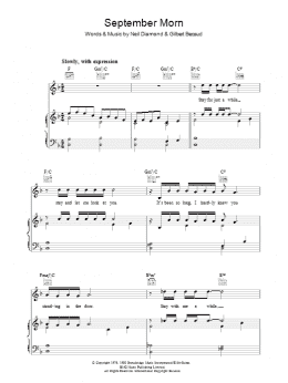 page one of September Morn (Piano, Vocal & Guitar Chords)