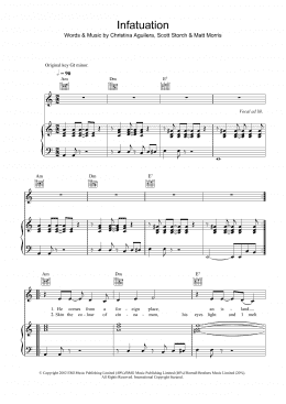 page one of Infatuation (Piano, Vocal & Guitar Chords)