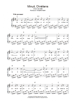 page one of Minuit, Chretiens (Piano, Vocal & Guitar Chords)
