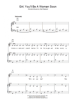 page one of Girl, You'll Be A Woman Soon (Piano, Vocal & Guitar Chords)
