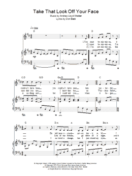page one of Take That Look Off Your Face (from Tell Me on a Sunday) (Piano, Vocal & Guitar Chords)
