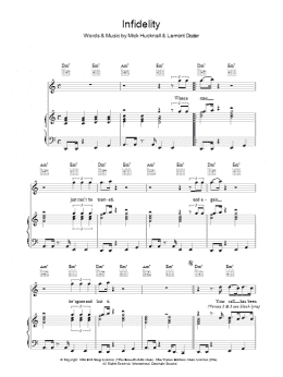 page one of Infidelity (Piano, Vocal & Guitar Chords)
