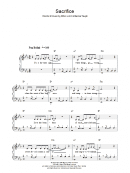 page one of Sacrifice (Piano, Vocal & Guitar Chords)