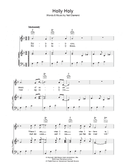 page one of Holly Holy (Piano, Vocal & Guitar Chords)