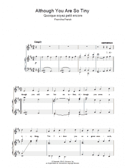 page one of Although You Are So Tiny (Piano, Vocal & Guitar Chords)