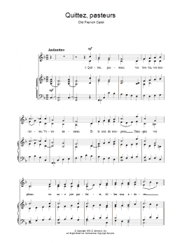 page one of Quittez Pasteurs (Piano, Vocal & Guitar Chords)