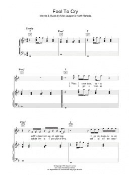 page one of Fool To Cry (Piano, Vocal & Guitar Chords)