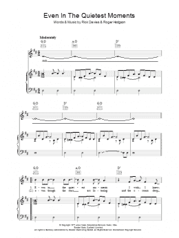 page one of Even In The Quietest Moments (Piano, Vocal & Guitar Chords)