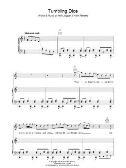 page one of Tumbling Dice (Piano, Vocal & Guitar Chords)