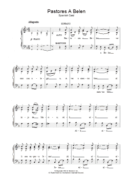 page one of Pastores A Belen (Piano, Vocal & Guitar Chords)