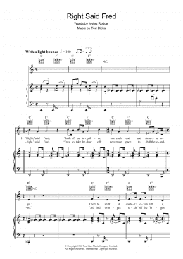 page one of Right Said Fred (Piano, Vocal & Guitar Chords)