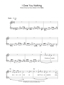 page one of I Owe You Nothing (Piano, Vocal & Guitar Chords)