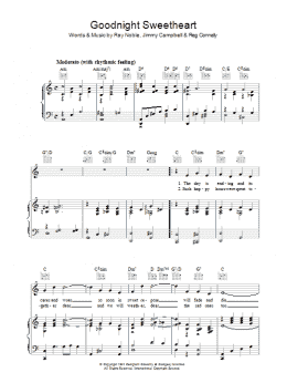page one of Goodnight Sweetheart (Piano, Vocal & Guitar Chords)