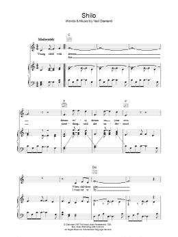 page one of Shilo (Piano, Vocal & Guitar Chords)