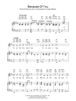 page one of Because Of You (Piano, Vocal & Guitar Chords)
