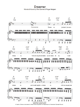 page one of Dreamer (Piano, Vocal & Guitar Chords)