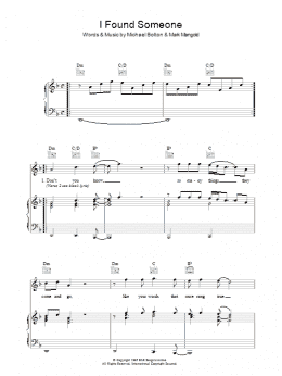 page one of I Found Someone (Piano, Vocal & Guitar Chords)