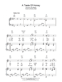 page one of A Taste Of Honey (Piano, Vocal & Guitar Chords)