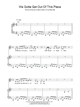 page one of We Gotta Get Out Of This Place (Piano, Vocal & Guitar Chords)