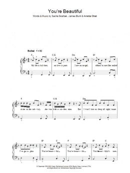 page one of You're Beautiful (Piano, Vocal & Guitar Chords)
