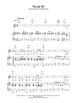 page one of Route 66 (Piano, Vocal & Guitar Chords)