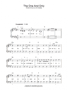 page one of The One And Only (Piano, Vocal & Guitar Chords)