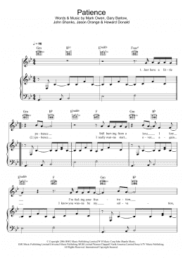 page one of Patience (Piano, Vocal & Guitar Chords)