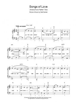 page one of Songs Of Love (Theme from Father Ted) (Piano, Vocal & Guitar Chords)