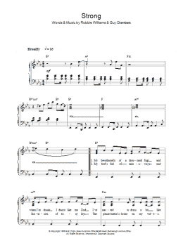 page one of Strong (Piano, Vocal & Guitar Chords)