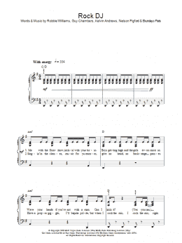 page one of Rock DJ (Piano, Vocal & Guitar Chords)