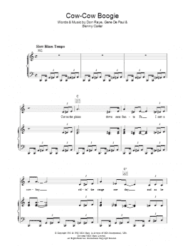 page one of Cow-Cow Boogie (Piano, Vocal & Guitar Chords)