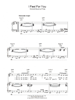 page one of I Feel For You (Piano, Vocal & Guitar Chords)