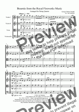 page one of Royal Fireworks Music, Bourrée