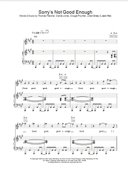 page one of Sorry's Not Good Enough (Piano, Vocal & Guitar Chords)