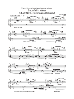 page one of Snowfall In Winter (Study No 9 - Hommage À Debussy) (Piano Solo)