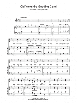 page one of Old Yorkshire Gooding Carol (Piano, Vocal & Guitar Chords)