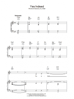 page one of Yes Indeed (A Jive Spiritual) (Piano, Vocal & Guitar Chords)