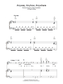 page one of Anyway, Anyhow, Anywhere (Piano, Vocal & Guitar Chords)