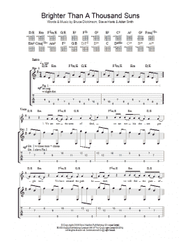 page one of Brighter Than A Thousand Suns (Guitar Tab)