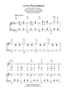 page one of Love's Roundabout (La Ronde De L'Amour) (Piano, Vocal & Guitar Chords)