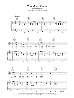 page one of The Mood I'm In (Piano, Vocal & Guitar Chords)